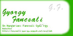 gyorgy fancsali business card